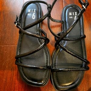 Black Slinky Snake Sandals